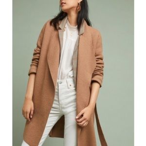 Caramel wrap sweater coat from Anthropologie.